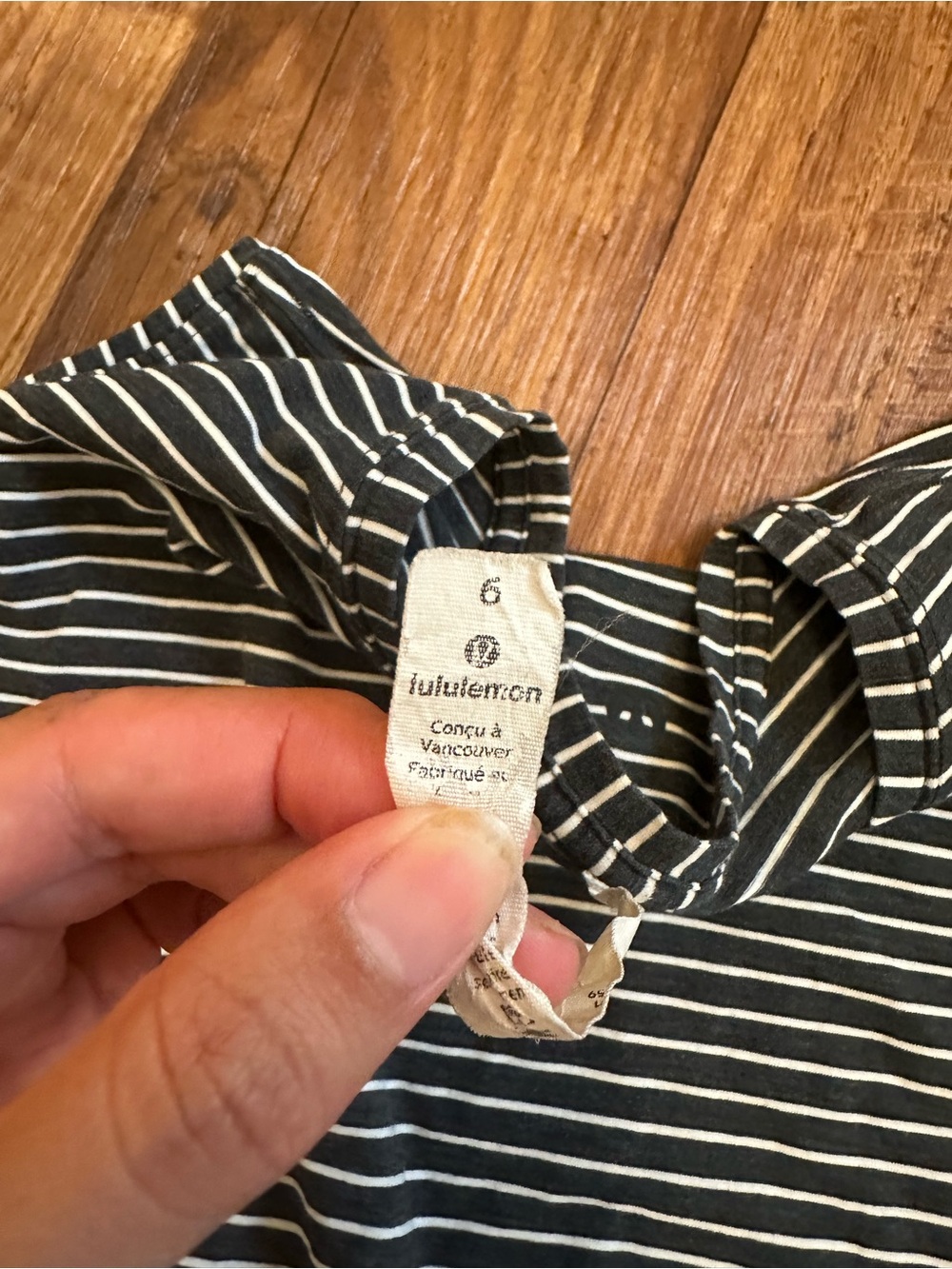 lululemon athletica Black and White Striped Sleeveless Tank - Picture 2 of 3